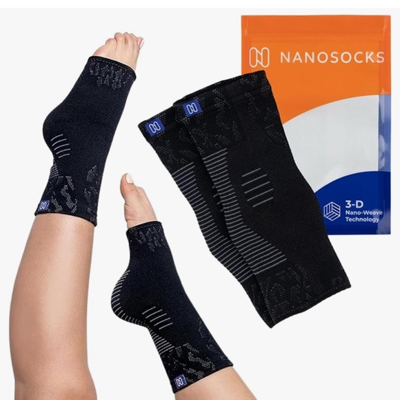 NWOT Nano Compression Socks (Pair) for Neuropathy Nylon & Spandex Toeless‎ - Picture 1 of 3